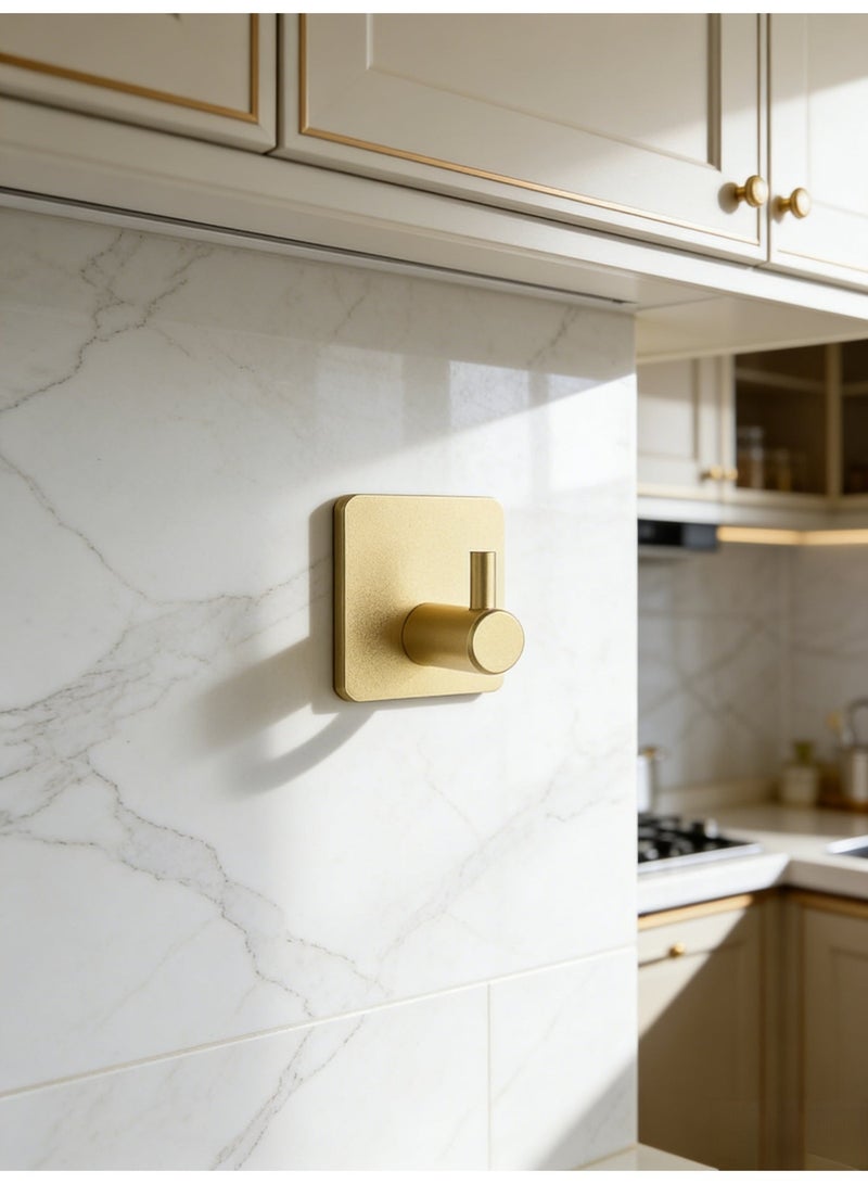 2 Pack Self Adhesive Wall Hooks Heavy Duty | 304 Stainless Steel | No Nails Traceless Hooks for Bathroom & Kitchen - Image 2